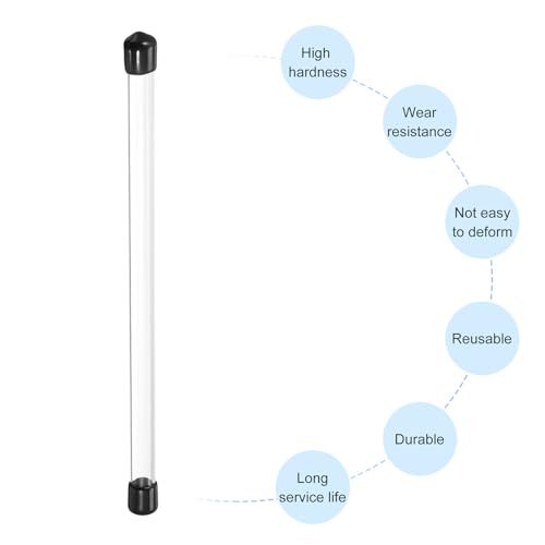 Image of PATIKIL Clear Rigid Tube Round Plastic Tubing with Black Rubber Caps Polycarbonate Water Pipe, 305mm / 12 Inch Length, 7mmx8mm /0.28 inchx0.31 inch, 1 Set