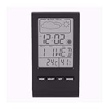 QUUL Digital LCD Hygrometer Thermometer Indoor Temperature Humidity Meter Weather Station Alarm Cloc
