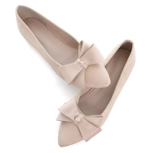 Image of Stunner Womens Flats Fashion Pointed Toe Bowknot Ballet Flats Cute Slip On Dress Flats Comfortable Party Wedding Flats2