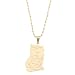 Stainless Steel Gold Color Ghana Map Pendant Necklaces Ghanaian Jewelry