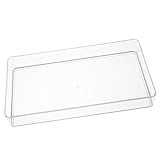 SECFOU 透明プラスチック製カトラリートレイ 引き出しオーガナイザー 多機能収納ボックス キッチン デスク小物整理 化粧品 文房具収納用