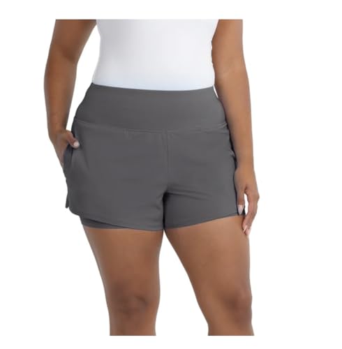 Spyder Active Women's Flutter Running Short with Pockets (US, Alpha, Small, Regular, Regular, Gray)