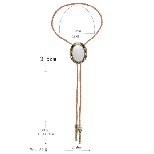 Image of GelConnie Native American Bolo Tie Rodeo Cowboy Leather Necktie Western Necklace Costume Accessories for Men,Women