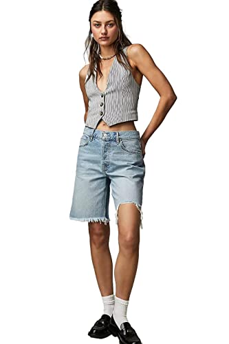Free People Women's Big Sur Coast Boyfriend Denim Shorts, Washed Away3