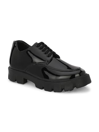 Image of Leo Stylish Patent Chunky Casual Shoes for Casual & Formal Purpose
