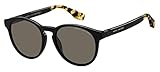 Marc Jacobs Marc 351/S Round Sunglasses, Black/Gray, 52mm, 19mm