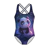 Upetstory Adorable Panda One Piece Swimsuits for Big Girls 9-10 Kids Summer Swimwear Beach Bathing Suit Crossback Swimming Suits Outdoor Holiday Gym Party