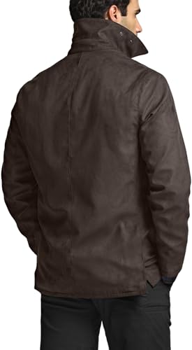 CQR Men's Flannel Lined Shirt Jackets, Long Sleeved Rugged Plaid Cotton Brushed Suede Shirt Jacket3