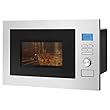 Bomann 3in1 Einbau-Mikrowelle mit Grill und Heißluft, Microwave, 25 L Garraum, 8 Automatikprogramme, Auftaufunktion, inkl. Grillrost und Drehteller (Ø 27 cm), 900 Watt, Edelstahl, MWG 3001 H EB