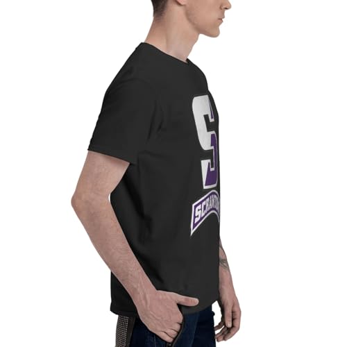 University of Scranton Shirt Men's Pattern Short Sleeve Crew Neck Cotton Tshirts Tees Tops Black2