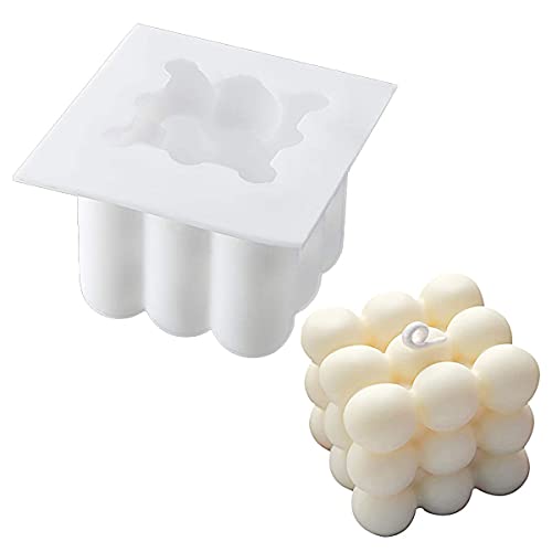 Stampo per candele a forma di cubo, in silicone 3D, a forma di cubo, per decorazioni artigianali, candele, profumate, cera di soia, sapone fatto a mano, fai da te