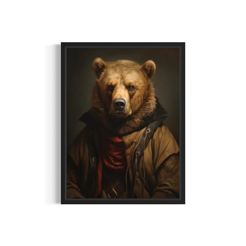 Ours marron poster portrait classique chic 40,6x50,8
