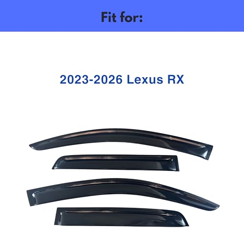 Image of IG Window Visors Fit for 2023-2026 Lexus RX350 RX350h RX500h, Out-Channel Rain Guards Vent Wind Deflectors 4PC, Car Accessories for 23-26 Lexus RX Series