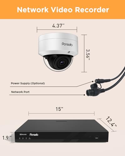 Image of 32 Channel Security Camera System, 20x 5MP Wired IK10 Vandal-Proof Dome IP PoE Cameras Outdoor with AI Human Detection, Built-in Microphone, Remote Access, 4K 32CH NVR 8TB HDD, PD54A2032-5M