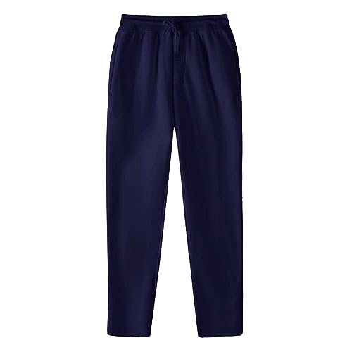 Mens Sweatpants Fall Winter Casual Sports Solid Padded Thickened Elastic Waist Straight Slim Pants Sweatpants for Men3