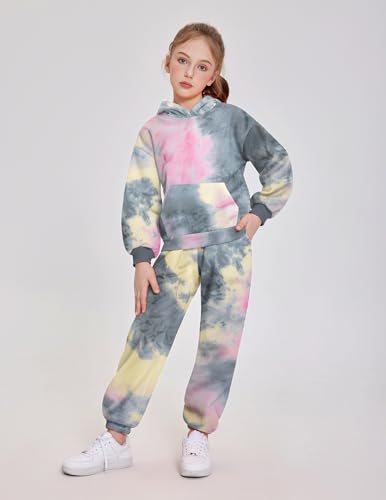 Image of Arshinet Girls 2 Piece Outfits Hoodie Sweatsuit Sets Oversized Sweatshirt and Baggy Fall Fashion Sweatpant with Pockets