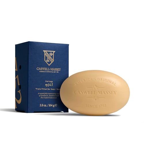 Image of Caswell-Massey 2571 Natural Bar Soap for Men, Moisturizing Body Soap Bar for All Skin Types, Made with Essential Oils & Plant-Based Formula for Soft Skin, Made in USA, 5.8 oz