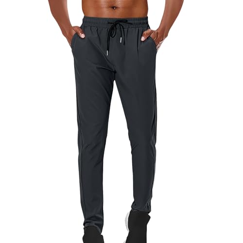 Mens Spring Summer Sweatpants Casual Running Athletic Workout Pants with Pockets Trendy Elastic Waist Drawstring Pants