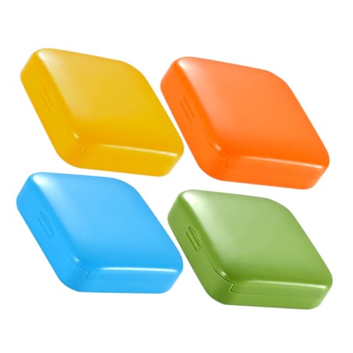 COLLBATH スライド蓋付き ポータブル 2グリッド 箱4個セット 耐摩耗性オーガナイザー 家庭用 旅行用 シンプル便利なデザイン 小物収納にも 持ち運びやすいコンパクトケース