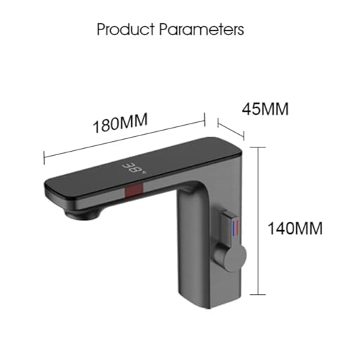 Torneira de cozinha cinza com sensor inteligente, torneira para bacia com tela digital, torneira mis