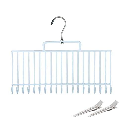 WXYYKX Support pour extensions de cheveux en métal - Pour ranger et sécher - Petit, portable et pratique - Avec 19 crochets - Blanc