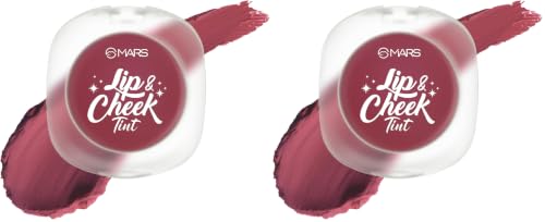 Image of MARS Lip & Cheek Tint for Bold Pop Color (2.8 gm) (06-Dark Fuschia - Be The Change) | Demi Matte Finish | Dual Function | Buildable High Pigmentation | Long-Lasting Color | Weightless Wear (Pack of 2)