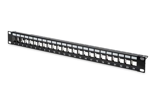 Patch-Panel de alta gama DIGITUS con 24 módulos Keystone Cat 6A para racks de 19 pulgadas 6