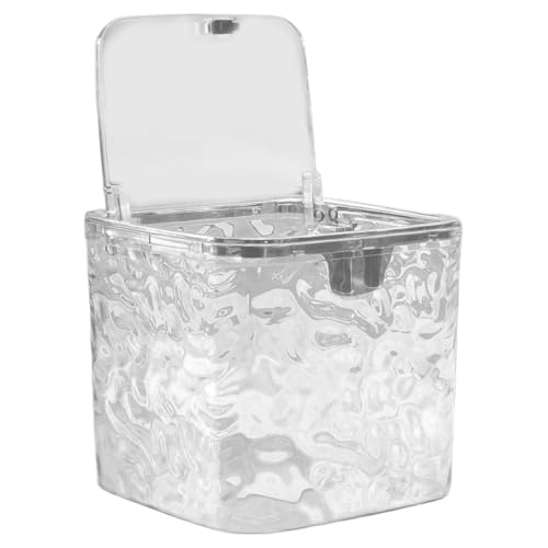 Caneca de basura pequeña para escritorio con tapa press pop-up