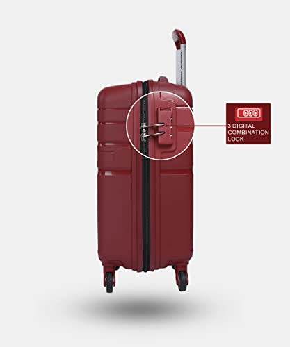 Image of American Tourister Polypropylene 4 Wheels Trolley Bag for Travel | Upland Spinner 55 Cms Hardsided Small Cabin Luggage Bag | Suitcase for Travel | Trolley Bag for Travelling, Formula Red