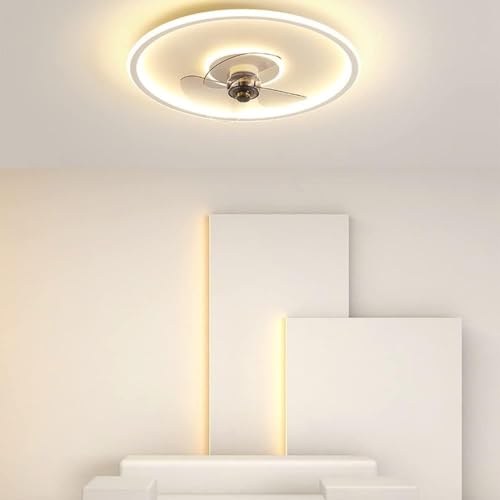 Ventilador de techo silencioso con aspas invisibles, luz LED regulable y control remoto 5