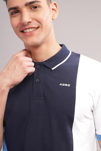 Image of ADRO Men's 100% Cotton Regular Fit Polo T-Shirt