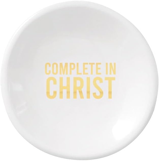 Faithworks Creative Brands Trinket Trays - Stud Earrings and Ceramic Trinket Tray Jewelry Holder Ring Dish Set at, 3-Inch Diameter, Complete