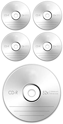 Image of Premium Brand Blank CD-R 52X 700 MB (80 Minutes Professional Recordable Compact CD-R Disk ) (Pack of 5 Disk)