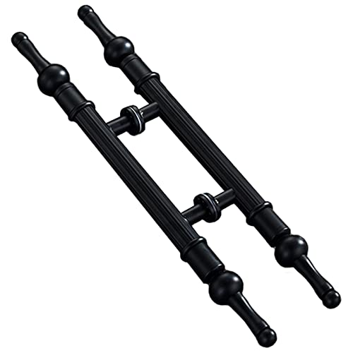 Poignée de porte coulissante rétro en acier inoxydable noir mat en forme de H
