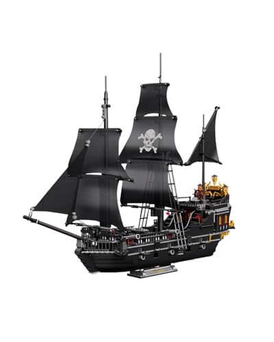 dOvOb Pearl Pirate Ship Mini Blocks Building Set - 1424PCS Construction STEM Black Boat Collection Display Set for Adults and Teen