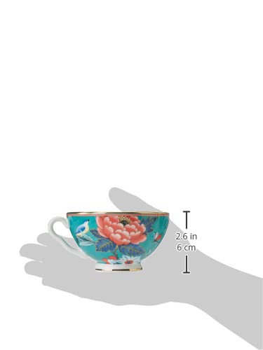 Wedgwood Paeonia Blush Teacup & Saucer Set Green #TOP6