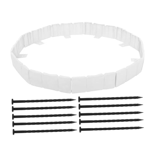 GALPADA 10pcs Stone Look Plastic Lawn Edging Border for Garden Durable Decorative Edging for Flower Beds Versatile Landscape Fencing for Pathways and Vegetable Gardens Easy Installation