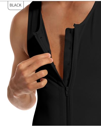 Men's Shapewear Bodysuit Padded Butt Booster Tummy Control Sleeveless Full Body Shaper Compression Thigh Slimming Suit2