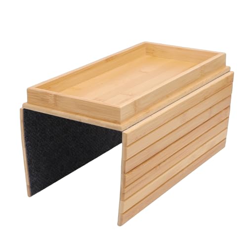 Mesa con reposabrazos para sofá Brrnoo antideslizante para evitar caídas de café 3