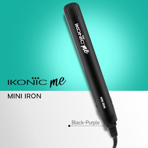 Ikonic Mini Hair Straightener,Slim Ceramic Mini Floating Plates, Ideal for Small Hair and Bangs, Quick Styling, Light-weight and travel friendly, Instant Heat Technology,Black &... - Image 2
