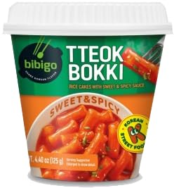 Bibigo Cup Tteokbokki Korean Street Food - Ricecakes with Sweet & Spicy Sauce 1 pk, Cheese Flavored Sauce 1pk - Convenient, Instant Snack 비비고 컵 떡볶이 - Thumbnail 3