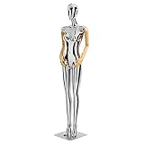 LJHA Mannequin Dress Form Full Mannequin with Silver Plating, Easy to Install Clothing Store Dress J