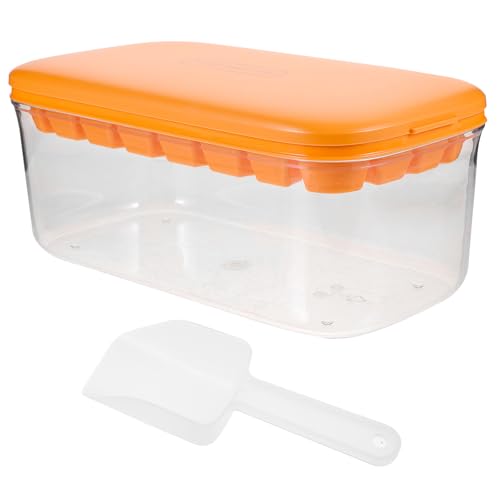 Molde para cubitos de hielo con tapa y pala naranja miniatura 1