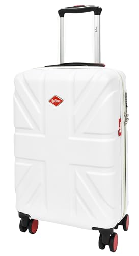 A1 FASHION GOODS AC311 Valise à 8 roues avec cadenas rigide Motif Union Jack britannique, blanc,...