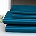 Homiest 4pcs Satin Sheets Set Luxury Silky Satin Bedding Set with Deep Pocket, 1 Fitted Sheet + 1 Flat Sheet + 2 Pillowcases (King Size, Dark Teal)