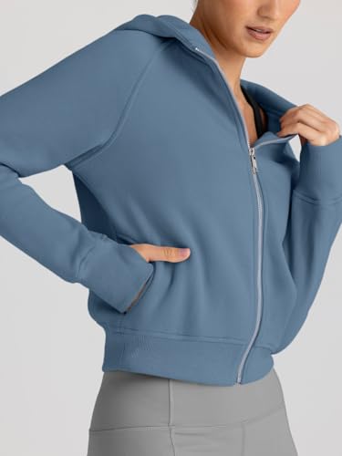 Image of Trendy Queen Womens Zip Up Hoodies Cropped Jackets Fall Clothes 2026 | Hooded Lightweight Fleece Lined Slight Stretch Material Comfort Travel Ariport Outfits Casual Y2k Sweatshirt Winter Fashion