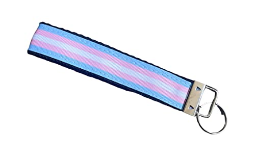 Transgender Flag Pride Key Fob Wristlet - 5 Inches/Key Fob/LQBTQ Gift/Trans Accessories