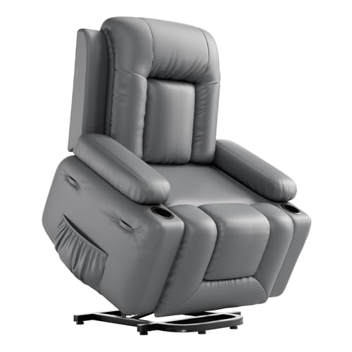 Sillón reclinable clásico con masaje gris claro