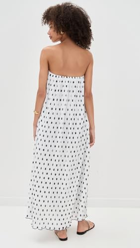 endless rose Women's Strapless Pleated Polka Dot Maxi Dress3
