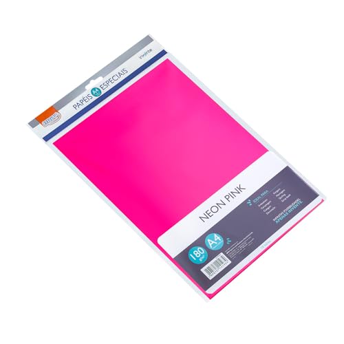 BRW Papel Neon A4 Pink 180g 10fls
